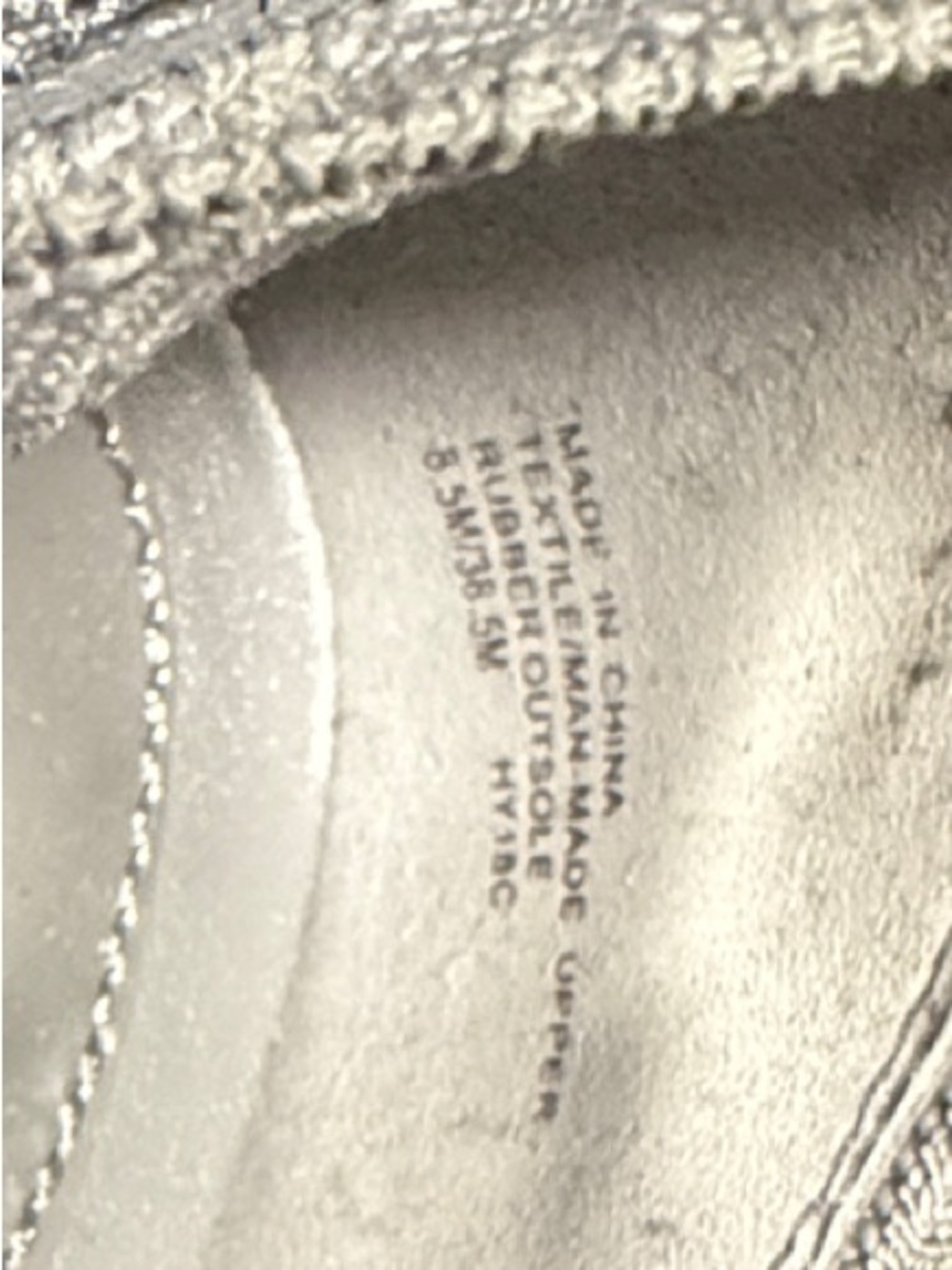Michael Kors White and Gray Knit Lace-Up Sneakers with Metallic Accent - Picture 7 of 7
